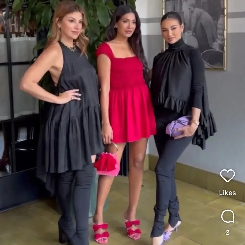 AZEEZA Winston Raw Silk Mini Dress Black High Low Halter Cocktail Party Size S - Picture 13 of 13